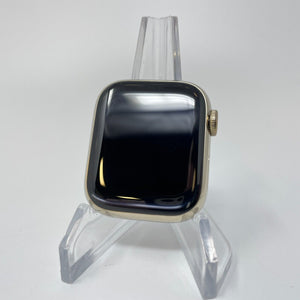 Apple Watch Series 7 Cellular Gold S. Steel 41mm w/ Black Metal Link Excellent