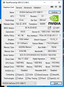 ASUS NVIDIA GeForce GTX 1660 Ti TUF GAMING 6GB FHR GDDR6 192 Bit - Graphics Card