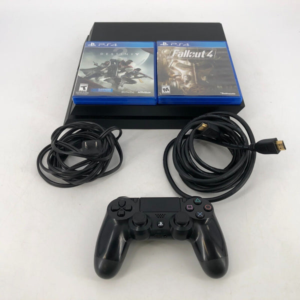 Sony Playstation 4 Black 500GB w/ Controller + Cables + Games