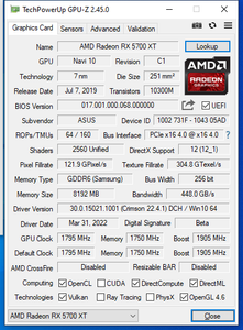 Asus AMD Radeon RX 5700 XT EVO FHR 8GB GDDR6 PCIe x16 4.0 Graphics Card