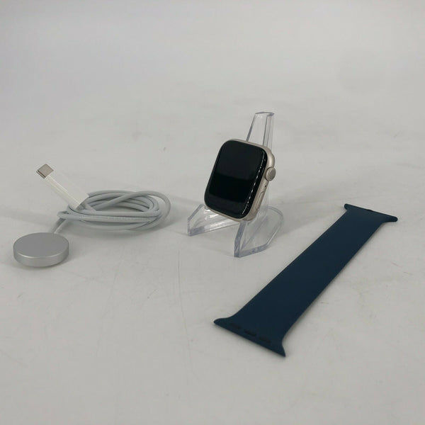 Apple Watch Series 7 (GPS) Starlight Sport 45mm w/ Blue Sport Loop